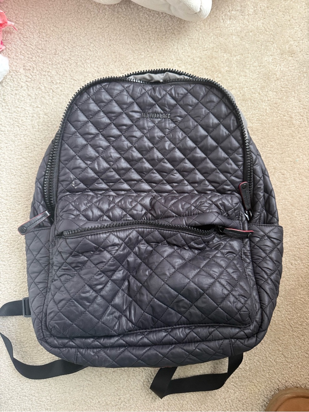 MZ WALLACE Quilted BLACK Backpack with Front Pocket